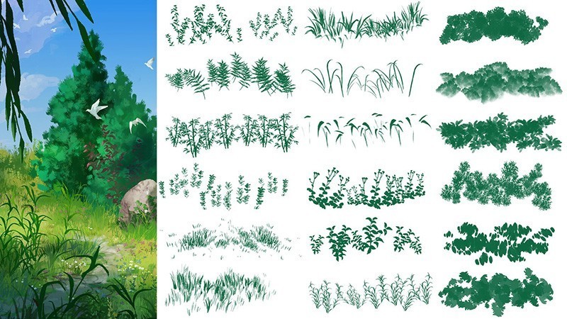 60+���������PS+Procreateֲ���ˢ