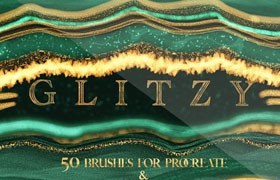 50+Procreate金箔烫金笔刷