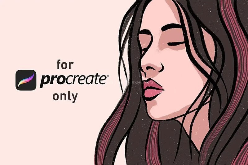 Procreate���Ÿ�īˮ��ƽͿ��ˢ