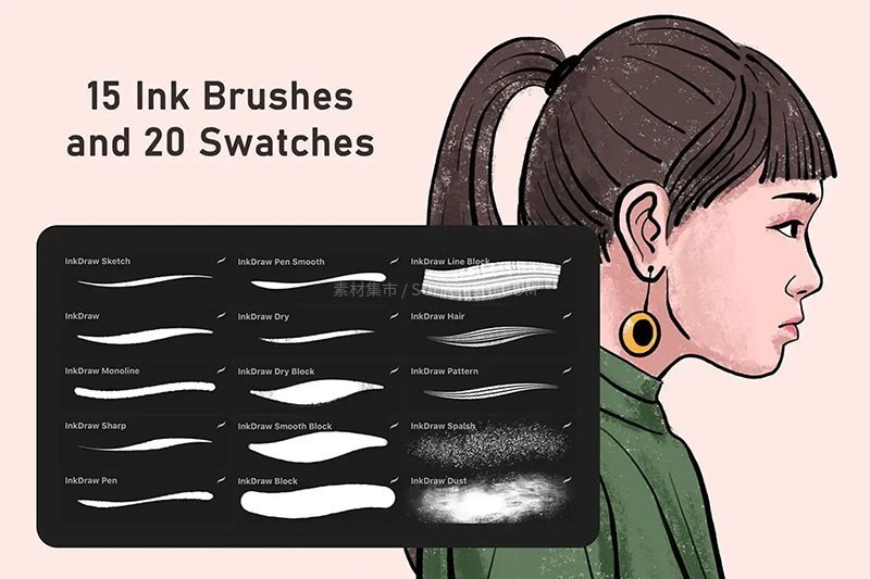 Procreate���Ÿ�īˮ��ƽͿ��ˢ