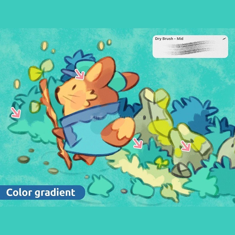 21֧��ͯ�汾ˮ�ʲ廭Procreate��ˢ