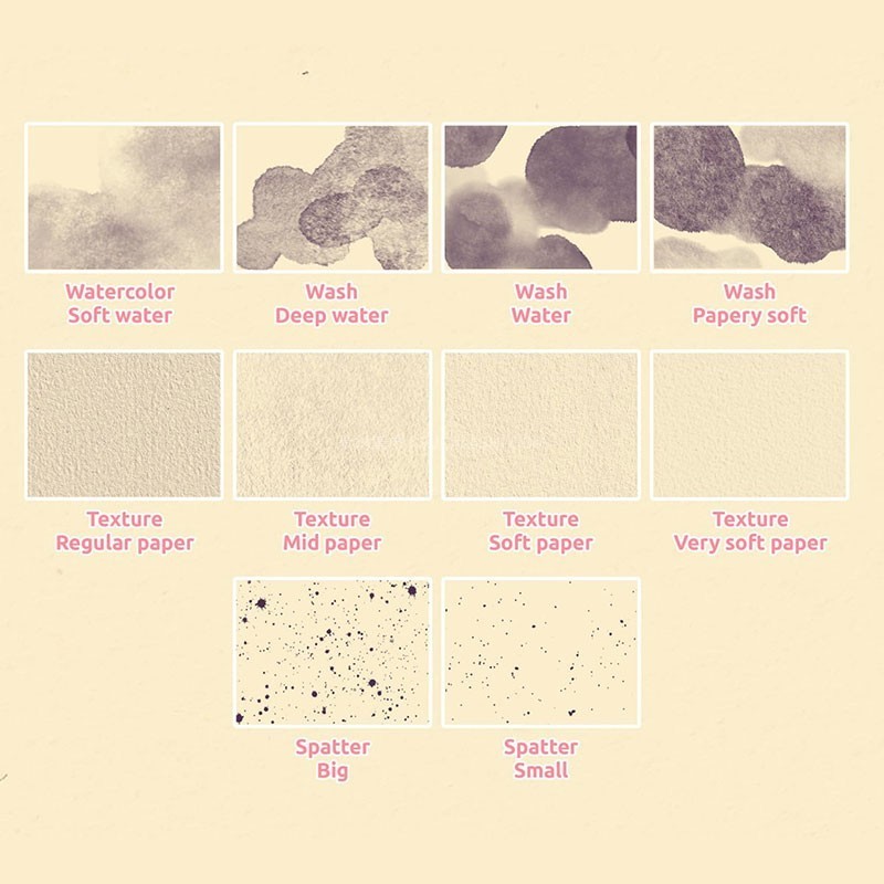 21֧��ͯ�汾ˮ�ʲ廭Procreate��ˢ