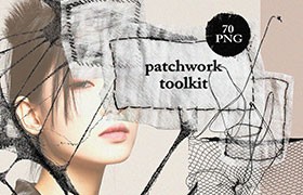 70+���鲼��֯Ʒƴ������PNG����ز�