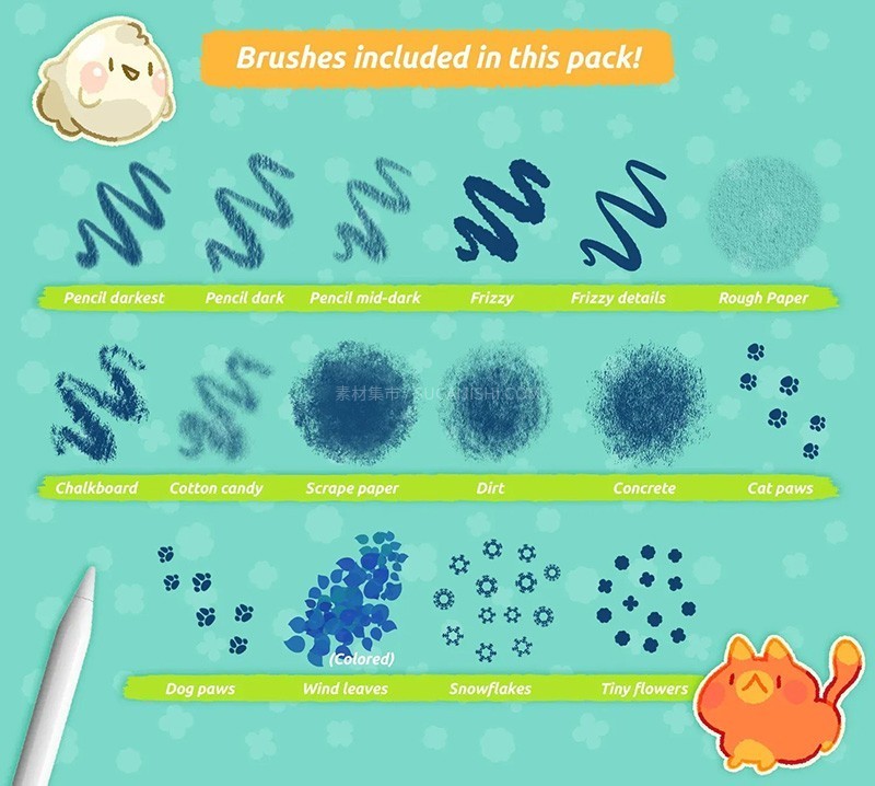 Procreate��ͯ����Ǧ������ˢ