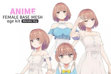 ����Ů�Խ�ɫ3Dģ�Ͱ� (Low Poly 3D Model)