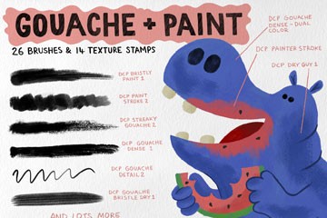 40֧ͯȤ��ˮ�ۼ���Procreate+PS��ˢ