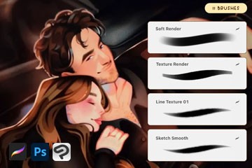 10֧�ճ�ȫ���ֻ��ˢ��Procreate+PS+CSP��