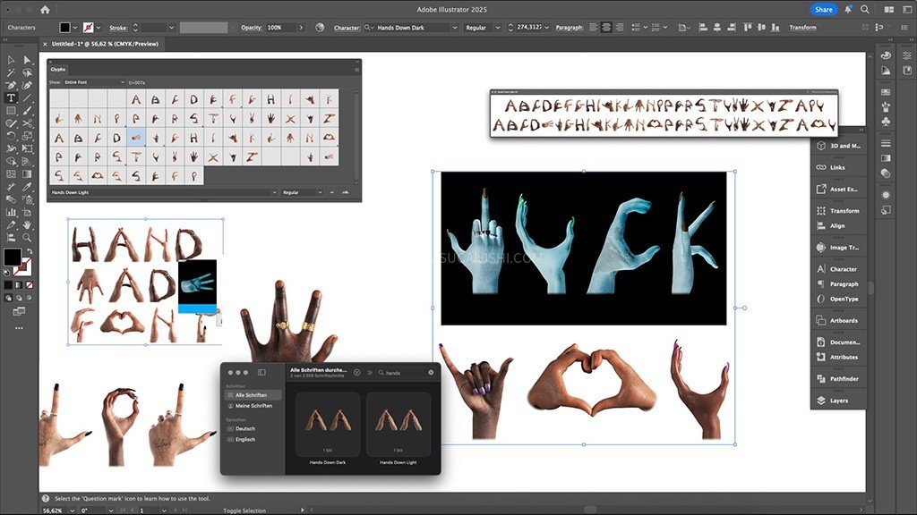 Hands Down ��ĸ����λͼ����