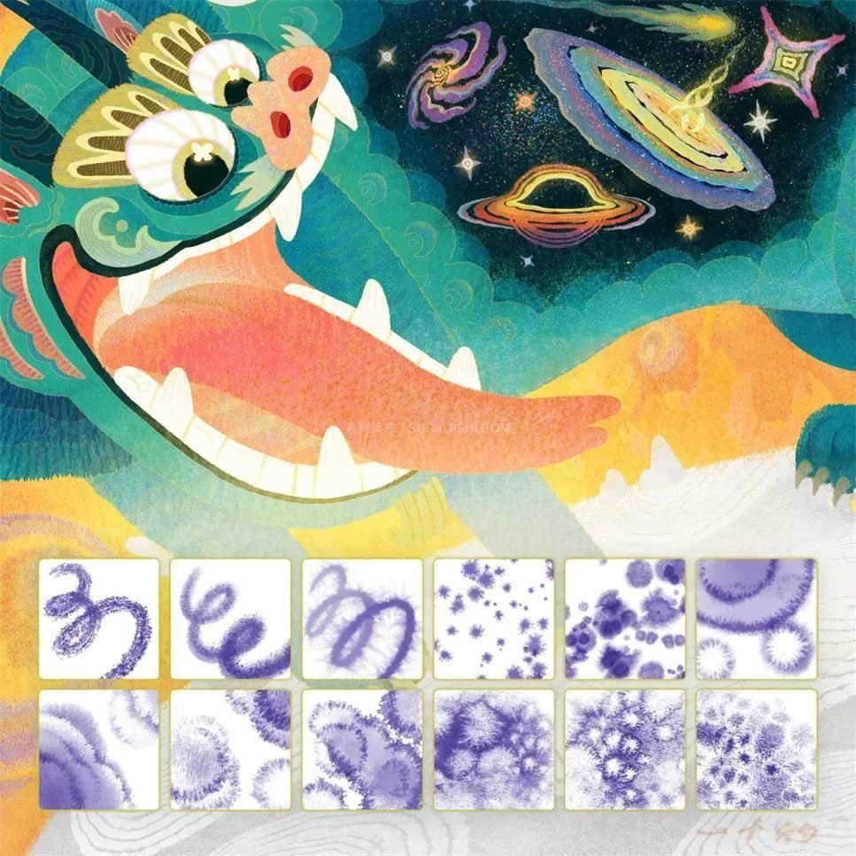 30֧���Ի�ˮ�ʱʴ�PS+Procreate��ˢ