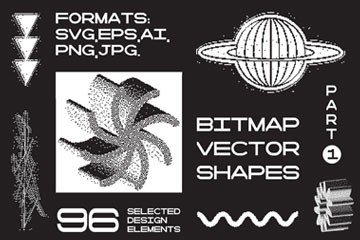 90+����λͼ���ʸ����״�ϼ� AI PSD PNG��ʽ