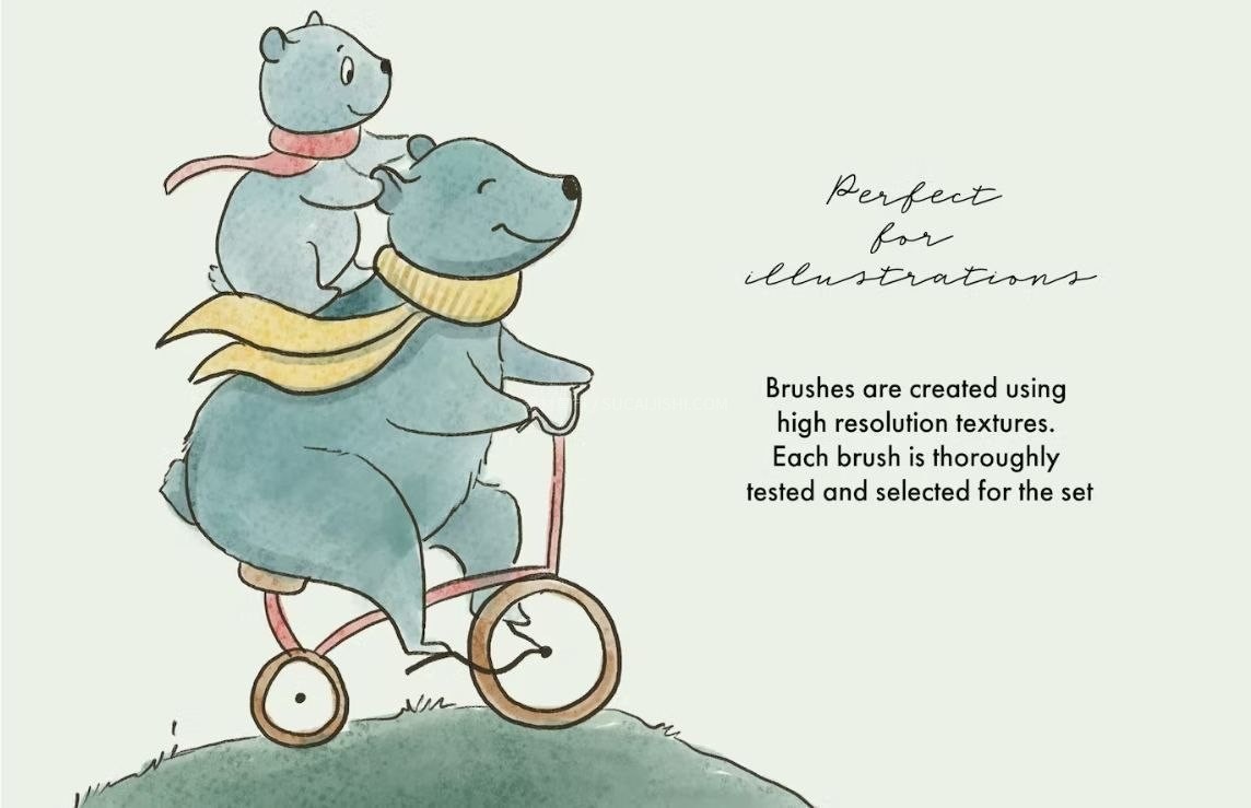 Procreate�汾��ˮ�ʲ廭��ˢ