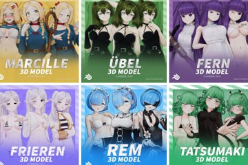 ����ȫ���Ķ���ԪŮ��3Dģ�ͺϼ�