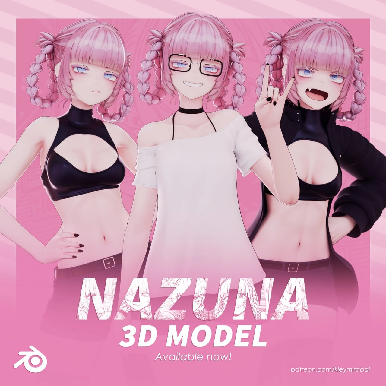 二次元女主模3D模型