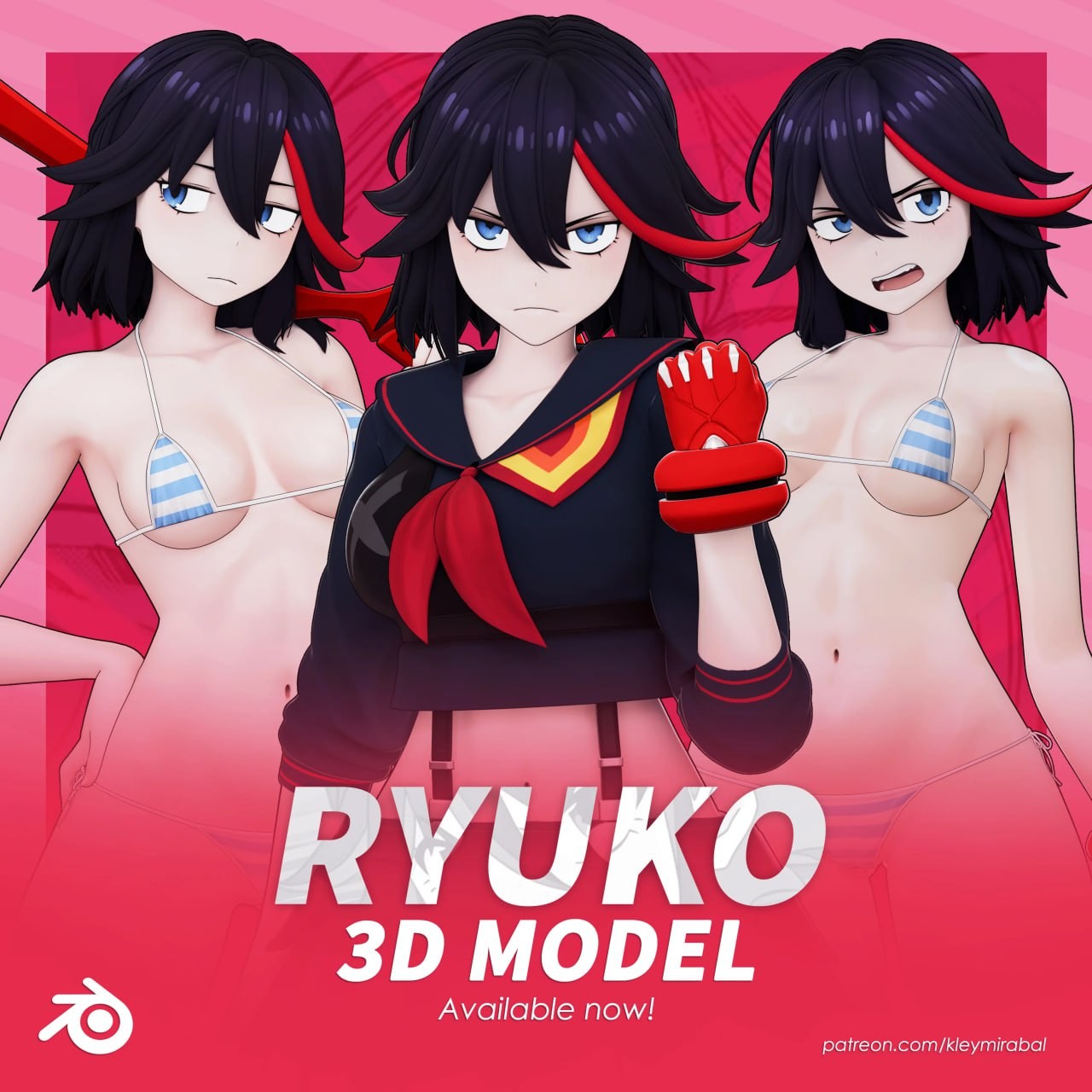 二次元女主模3D模型