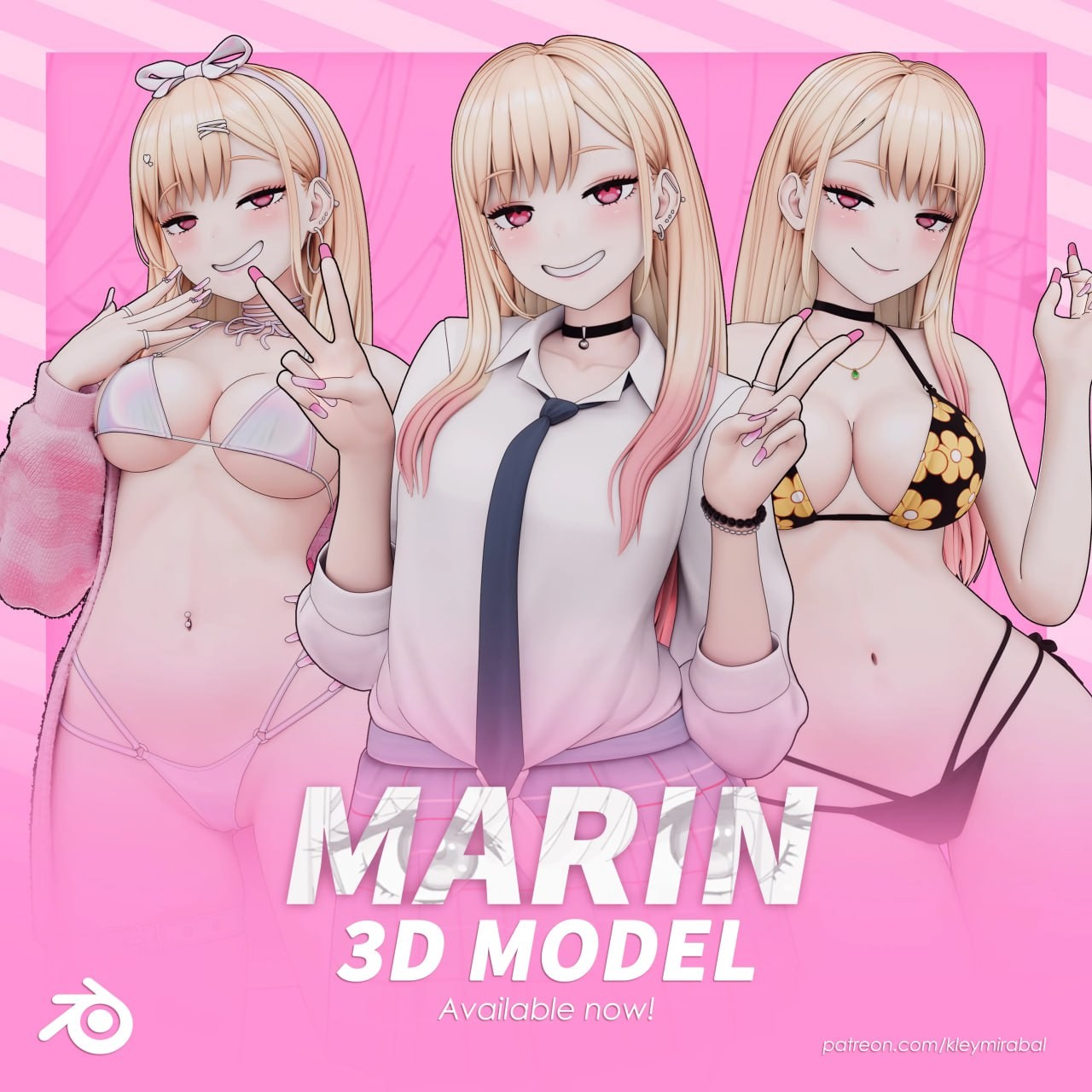 二次元女主模3D模型