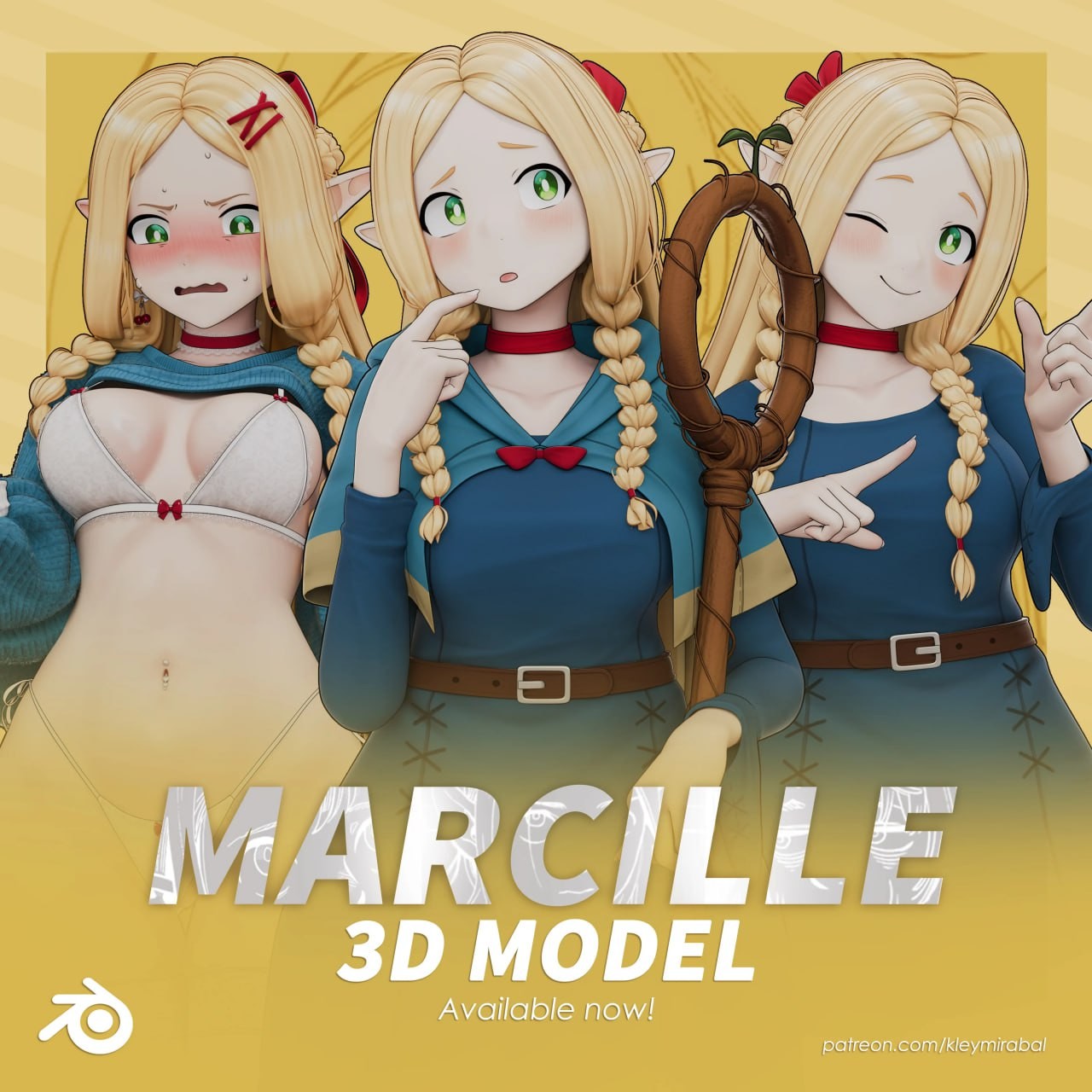 二次元女主模3D模型