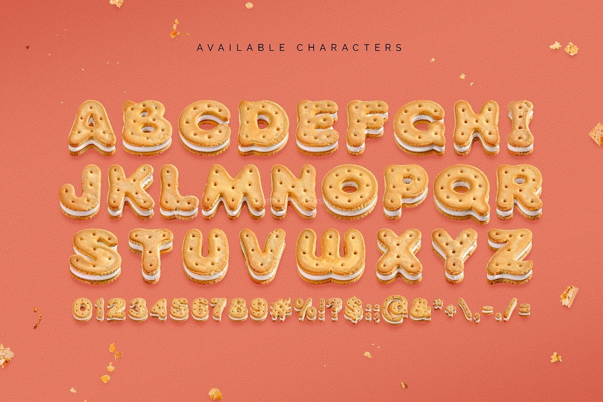 Biscuit Crisp �ִ���ı��ɲ�ɫλͼ����