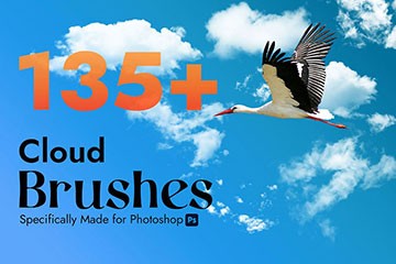 135+Photoshop高清真实云朵图章笔刷