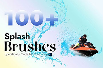 100+Photoshop泼墨水花图章笔刷