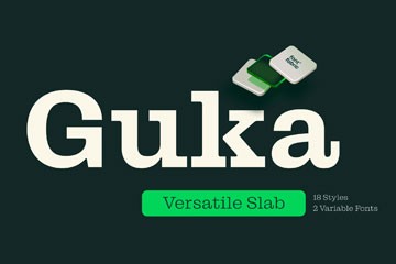 GUKA 多功能现代粗衬线字体（18款样式+可变字体）