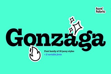 Gonzaga 现代粗衬线字体家族 (18种爵士风格+2种可变)