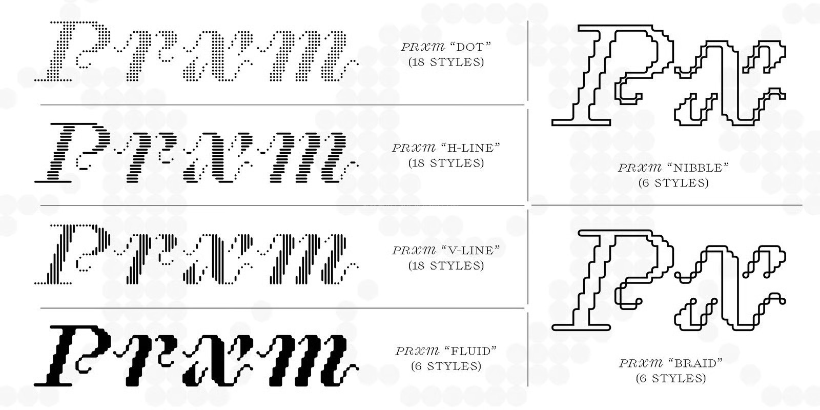 Proximity 古典像素字体家族