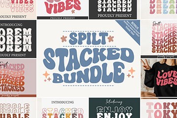 Spilt Stacked Bundle：11款创意堆叠效果装饰字体
