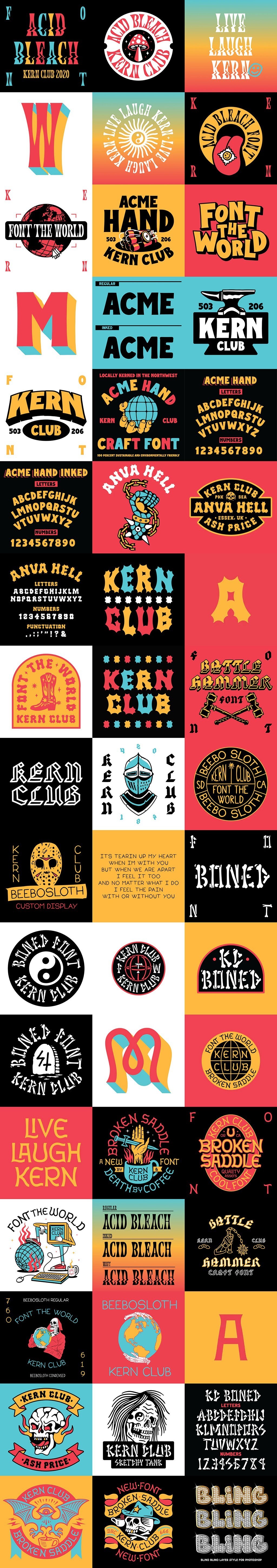 Kern Club 100+复古宝藏字体包