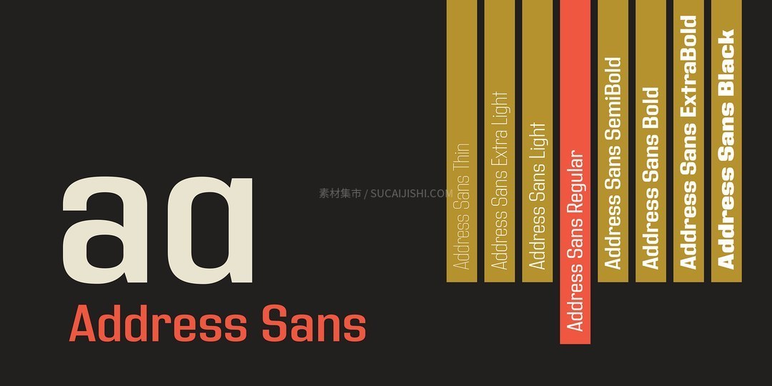 Address Sans Pro现代主义无衬线字体家族
