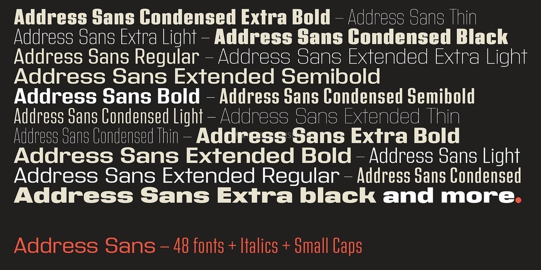 Address Sans Pro现代主义无衬线字体家族