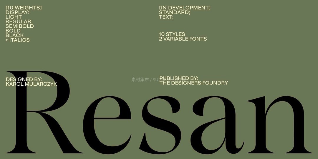 Resan Display过渡衬线展示字体家族