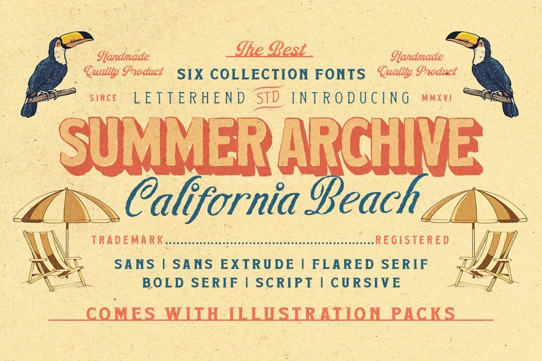 Summer Archive复古夏日典藏字体系列