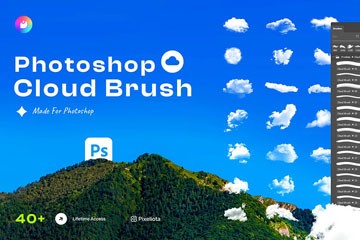 40+高品质Photoshop云彩云朵笔刷