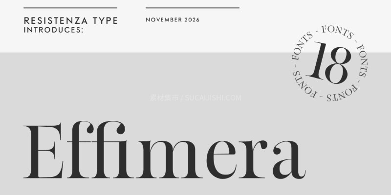 Effimera高对比度现代衬线可变字体家族
