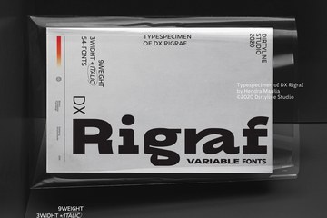 Dx Rigraf现代无衬线可变展示字体