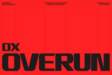DX Overrun竞速机甲风赛车可变字体