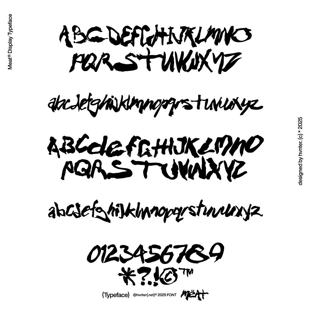 Meat Typeface 酸性粗犷手绘风英文字体