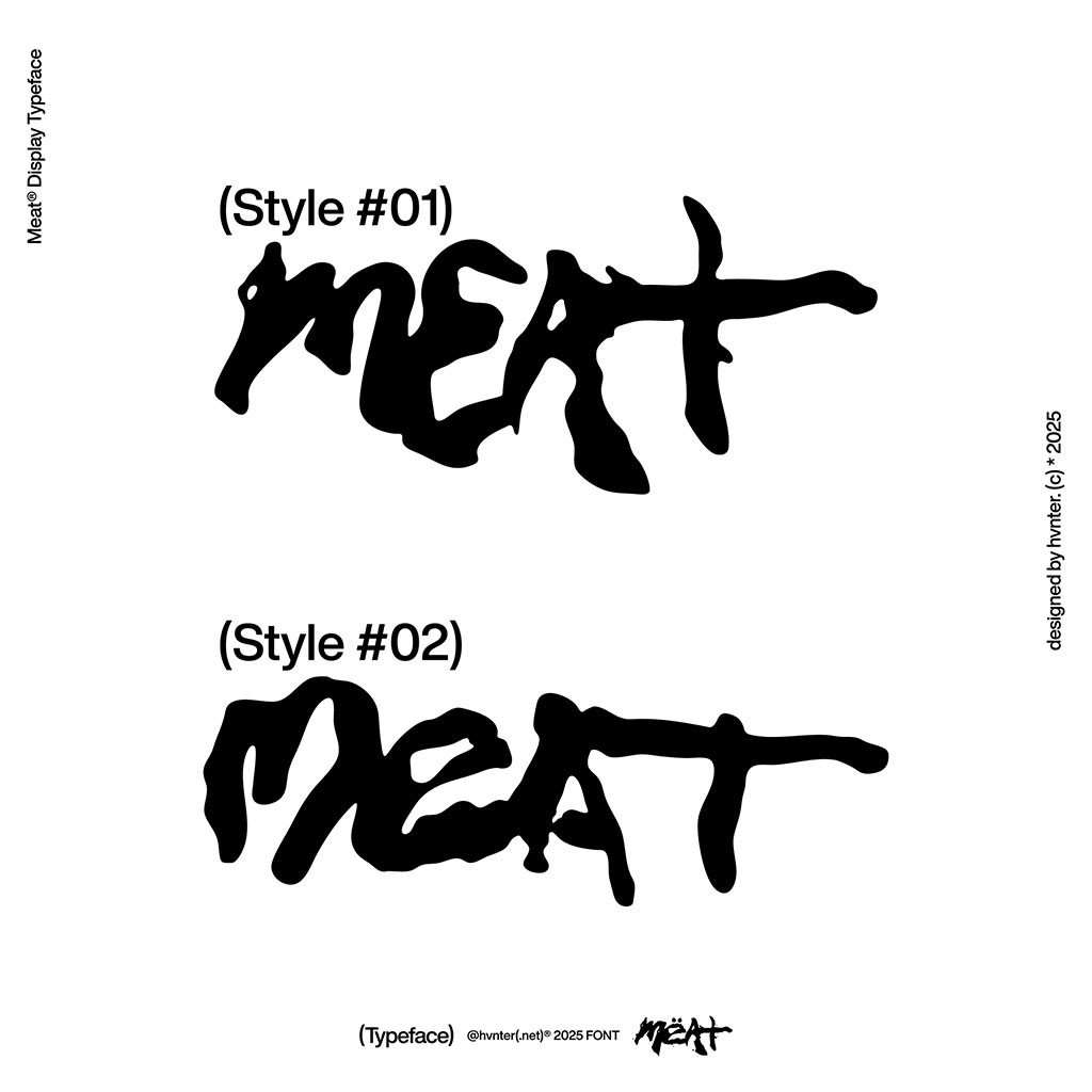 Meat Typeface 酸性粗犷手绘风英文字体