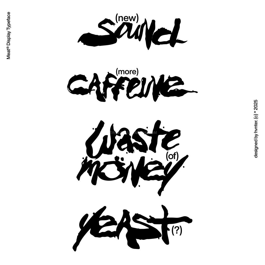 Meat Typeface 酸性粗犷手绘风英文字体