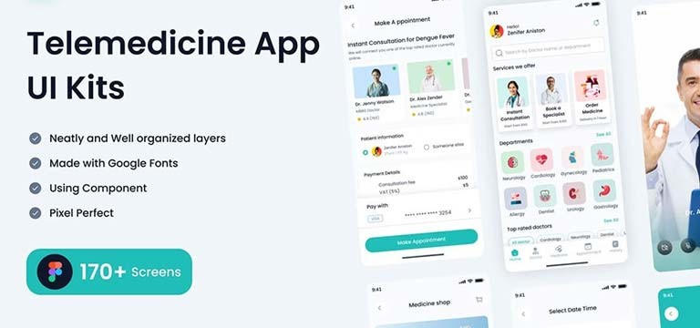 高端在线医疗问诊药房App UI套件
