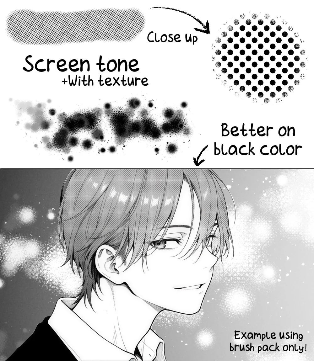 70+Procreate黑白漫画纹理线稿笔刷
