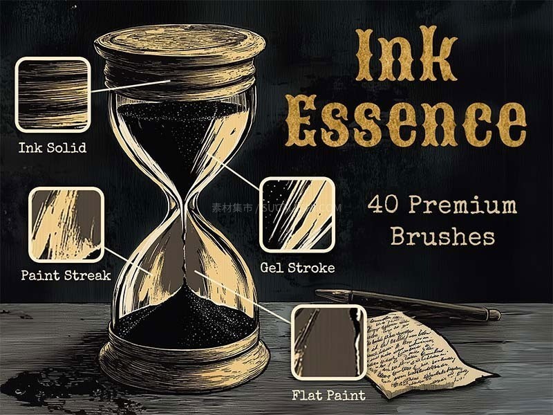 Procreate肌理质感墨水笔刷