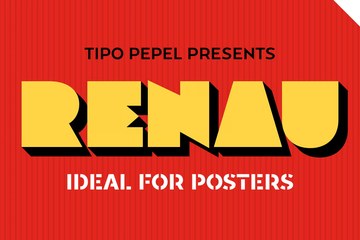 Renau 现代全大写几何可变展示字体家族