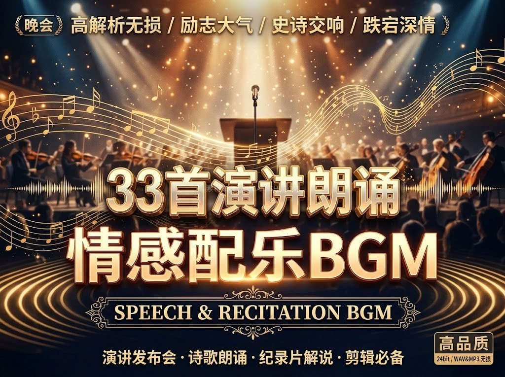 33首演讲朗诵情感配乐BGM