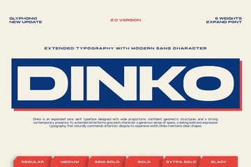 GC Dinko 现代复古加宽几何粗体无衬线可变字体