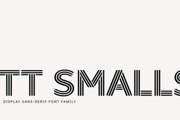 TT Smalls 几何内嵌线装饰展示全大写字体家族