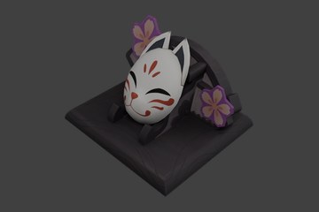 花饰狐面具