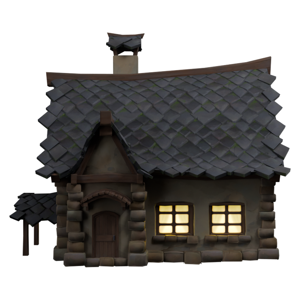 经典乡间小屋 · 正立面 / 侧面平视