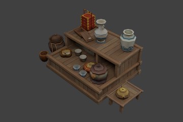 乡间茶具摊台