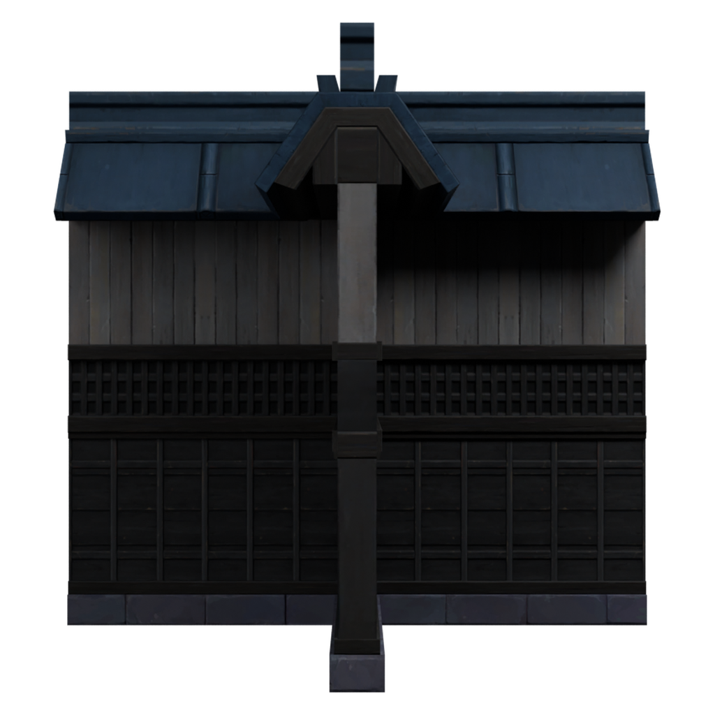 和谐转角庭院墙 · 正立面 / 侧面平视